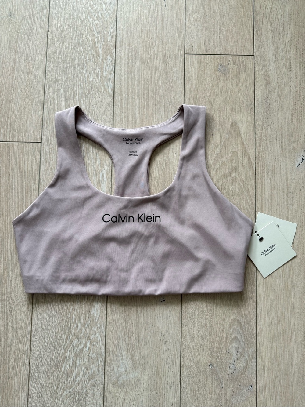 NWT Calvin Klein Performance Racerback Sports Bra in Mauve Size XL
